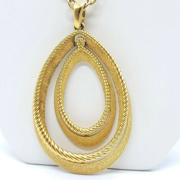 Crown Trifari Mid Century Modern Matte Gold Tone - Picture 2 of 6